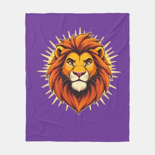 Majestic Lion – King of Power and Authority Fleece Deken (Voorkant)