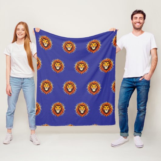 Majestic Lion – King of Power and Authority Fleece Deken (In situ)