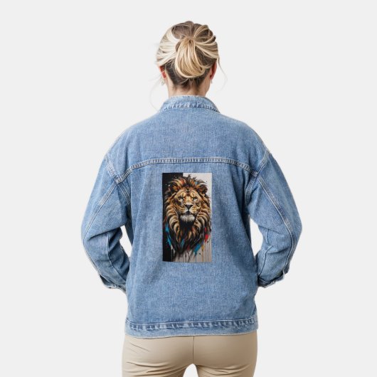 Majestic Lion Mane Denim Jas Denim Jacket (Model)