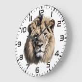 Majestic Lion Portrait Horloge murale (Angle)