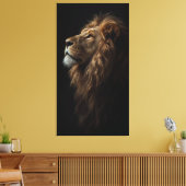 Majestic Lion Portrait Strength & Royal Confidence Canvas Afdruk (Insitu (Woonkamer))