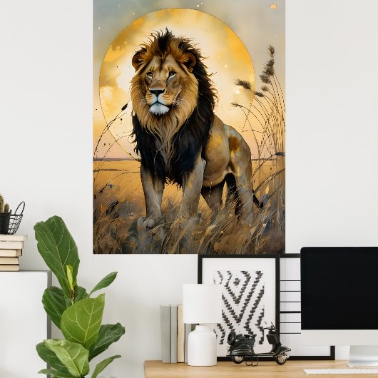 Majestic Lion Poster (Thuiskantoor)