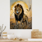 Majestic Lion Poster (Keuken)