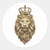 Majestic lion ronde sticker (Voorkant)