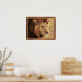 Majestic Lion Sideway Foto Poster (Keuken)