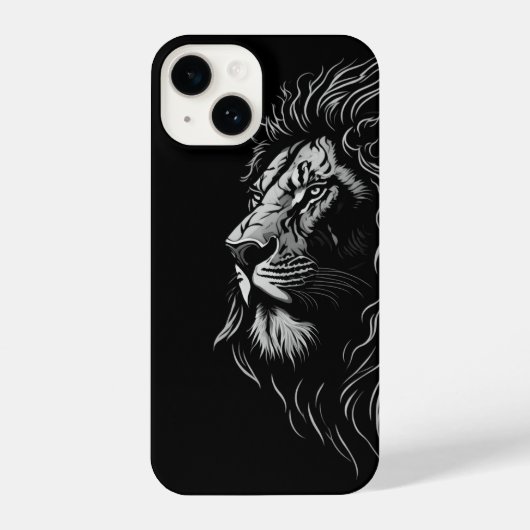 Majestic Lion's Face iPhone 14 Hoesje (Achterkant)