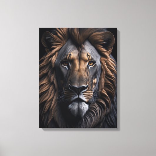 Majestic Lion's Gaze Canvas Afdruk (Voorkant)