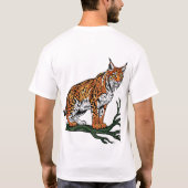 Majestic Lynx on Branch T-Shirt (Dos)