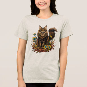 Majestic Maine Coon Natuur Art Tri-Blend Shirt