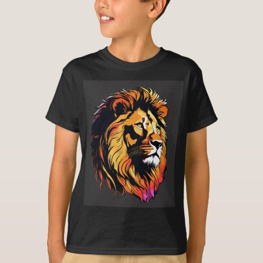 "Majestic Mane : Design exclusif de T-shirt tête d (Devant)