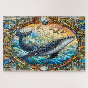 Majestic Marine Mozaïek Een Glas in lood Walvis Legpuzzel