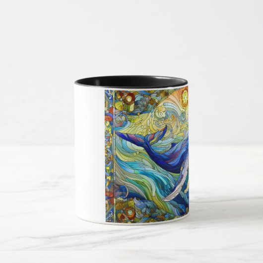 Majestic Marine Mozaïek Een Glas in lood Walvis Mok (Midden)