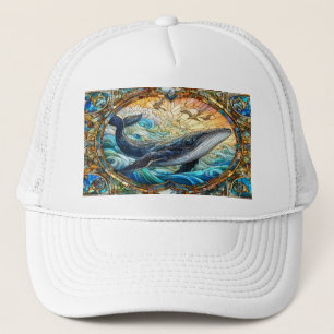 Majestic Marine Mozaïek Een Glas in lood Walvis Trucker Pet