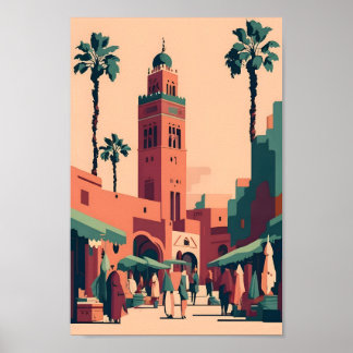 Majestic Marrakech City Elegance 4K Uitzichten Poster