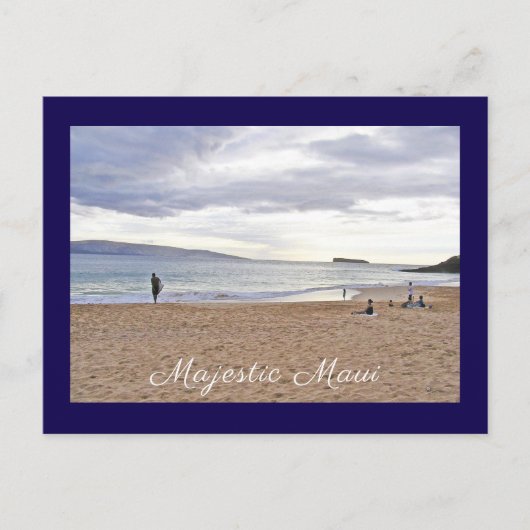 "Majestic Maui" / MENSEN OP HET STRAND WACHTEN OP Briefkaart (Voorkant)