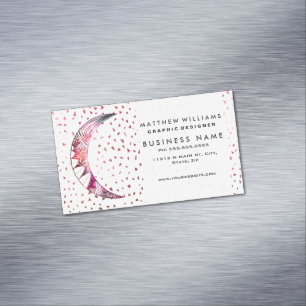 Majestic Moon Hand Drawn Nebula Abstracte sterren Visitekaartje Magneet