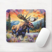 Majestic Moose in de bergen Muismat (Met muis)