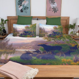 Majestic Moose in een Zweedse herfst Landscape Kin