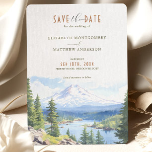 Majestic Mount Hood Forest Save-the-Date Kaart