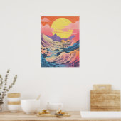 Majestic Mountain bij zonsondergang Poster (Keuken)