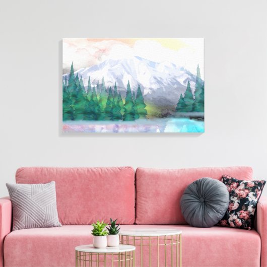 Majestic Mountain Canvas Afdruk (Insitu (Woonkamer))