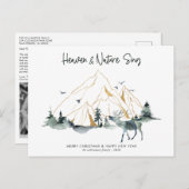 Majestic Mountain Forest Carte de Noël (Devant / Derrière)