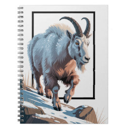 Majestic Mountain Goat 3D Lijst Illustratie Notitieboek