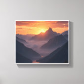 Majestic Mountain Sunset Canvas Afdruk (Voorkant)
