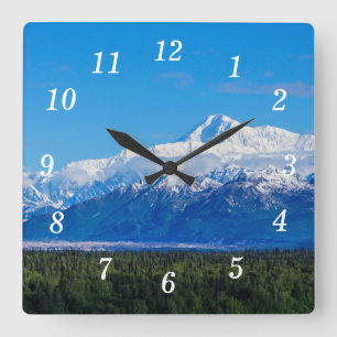 Majestic Mt McKinley Wandklok Vierkante Klok