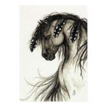 Majestic Mustang door BiHrLe Gray Horse Poster
