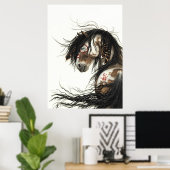 Majestic Mustang Pinto Horse par BiHrLe Poster (Bureau à domicile)