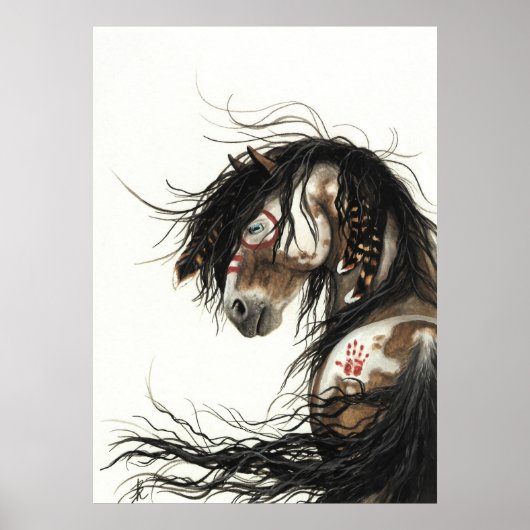 Majestic Mustang Pinto Horse par BiHrLe Poster (Devant)