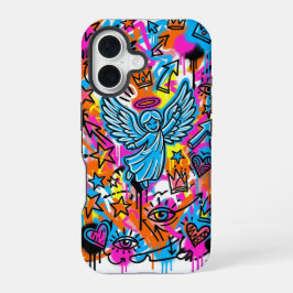 Majestic Neon Angel Icon Phone iPhone 16 case Hoesje