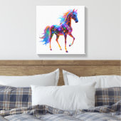 Majestic Neon Horse Canvas Afdruk (Insitu (Slaapkamer))