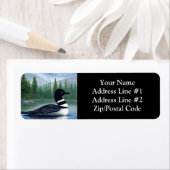 Majestic Northern Wilderness Loon Etiket (Insitu)