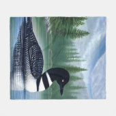Majestic Northern Wilderness Loon Fleece Deken (Voorkant (Horizontaal))