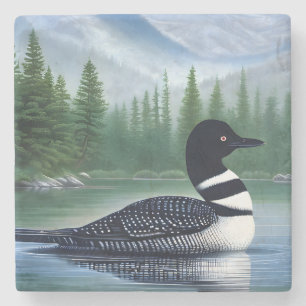 Majestic Northern Wilderness Loon Stenen Onderzetter