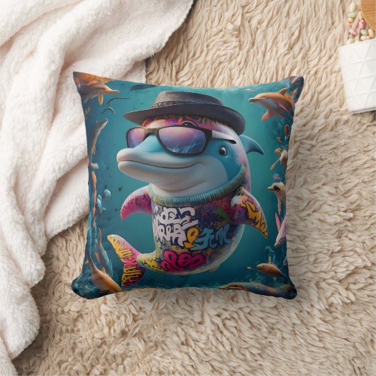 Majestic Ocean Bliss : Coussin dauphin (Couverture)