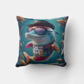 Majestic Ocean Bliss : Coussin dauphin (Verso)
