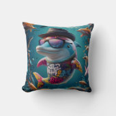 Majestic Ocean Bliss : Coussin dauphin (Recto)