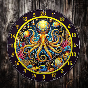 Majestic Octopus Glow Dartboard Design Dartbord