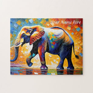 Majestic Olifant Levendige Kleuren Legpuzzel