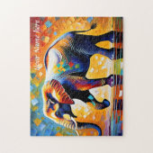 Majestic Olifant Levendige Kleuren Legpuzzel (Verticaal)