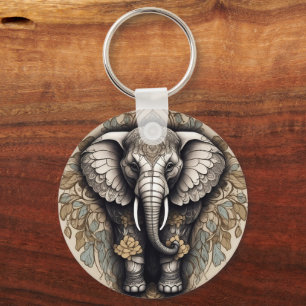 Majestic Olifant Mandala Sleutelhanger