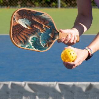 Majestic Ontmoeting: Adelaar en Vis Pickleball Paddle