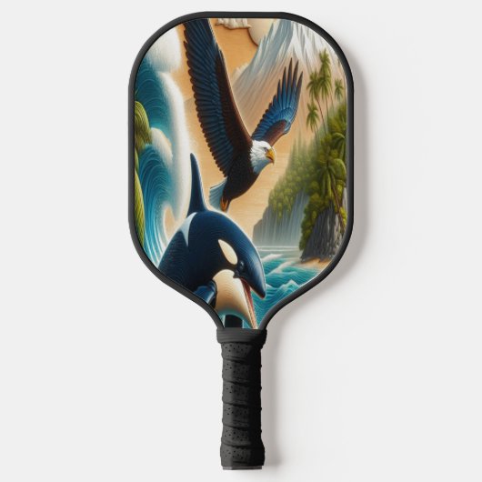Majestic Ontmoeting: Orka en Orka Whale Pickleball Paddle (Voorkant)