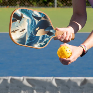 Majestic Orka: Ocean Symphony Pickleball Paddle