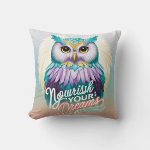 "Majestic Owl met Motivatie boodschap" Kussen