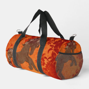Majestic Paard in Aziatische Bloemen Tapestry Plunjezak