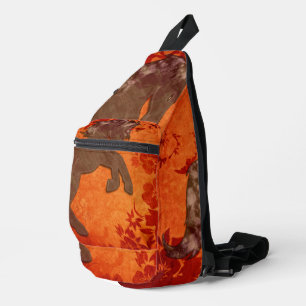 Majestic Paard in Aziatische Bloemen Tapestry Sling Bag